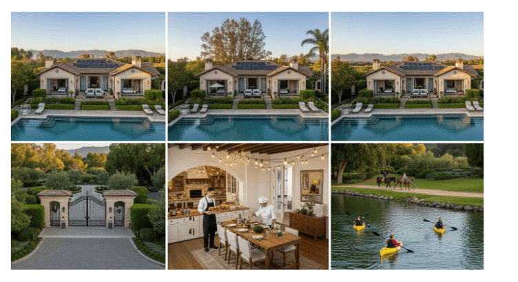 Luxury private estate with pool, gated entrance, private dining, and outdoor activities at Himalaya Villas