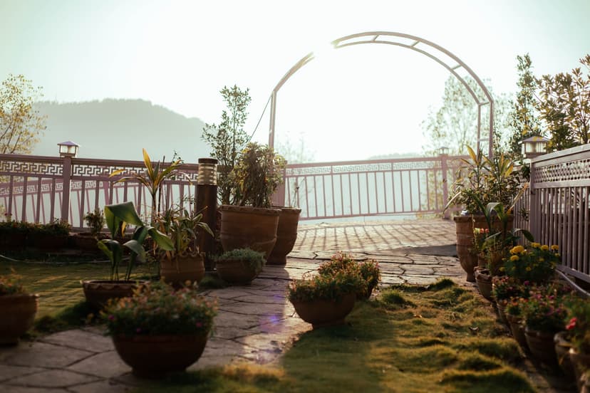 Morning snowfall walk Bhurban Murree Hills — private villa grounds in winter snow