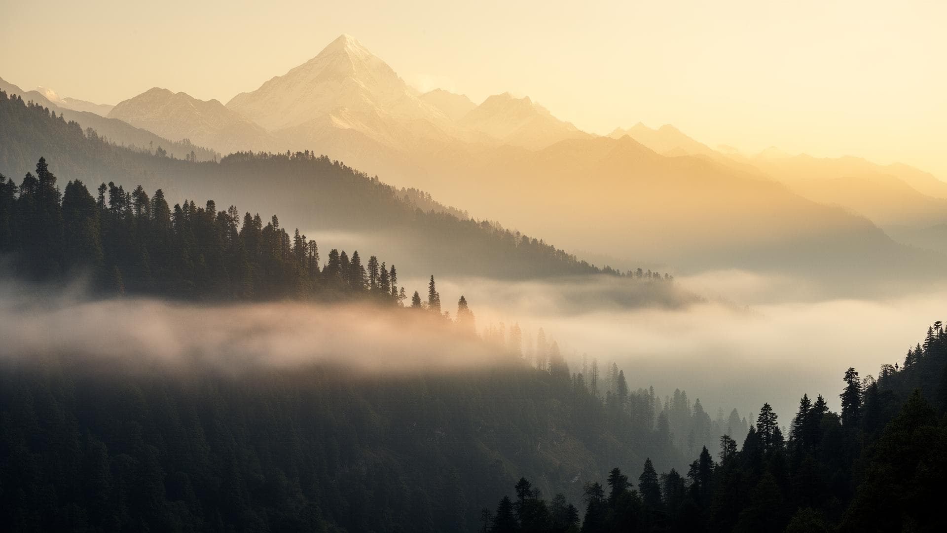 Misty Himalayan dawn over Bhurban